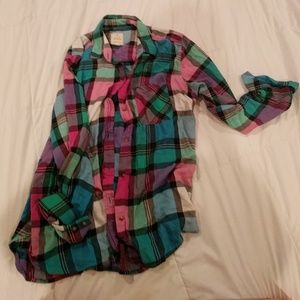 Plaid boyfriend button up
